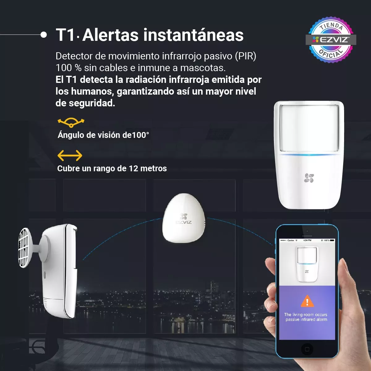 Imagen 4 de 7 de Kit Alarma Inalambrica Ezviz WIFI Central, Sensores, Control remoto